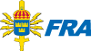 FRA:s logotyp, svärd med riksvapnet. Länken leder till förstasidan.