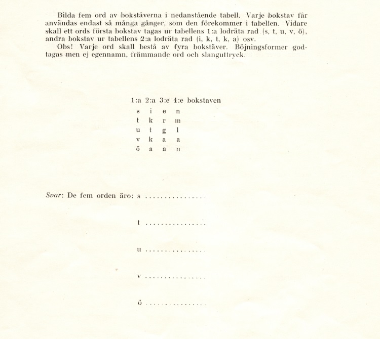 Psykotekniskt prov från 1942