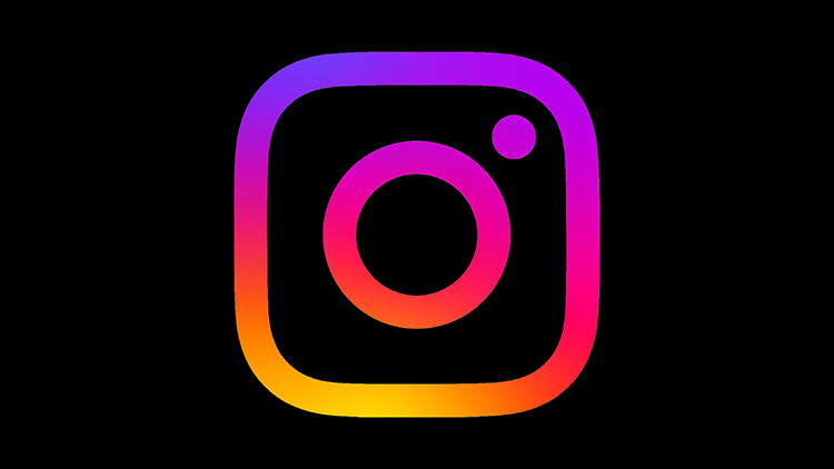 Instagrams logga mot svart bakgrund