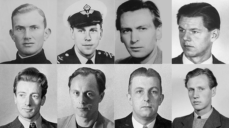 Bildkollage på de åtta personer som blev offer vid nedskjutningen