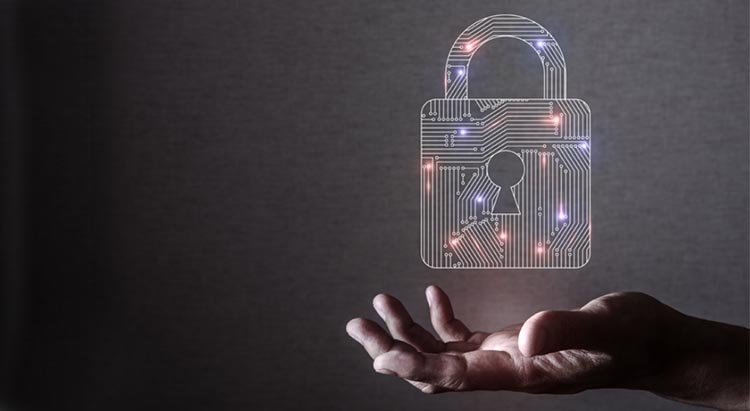 Hand och digitalt hänglås