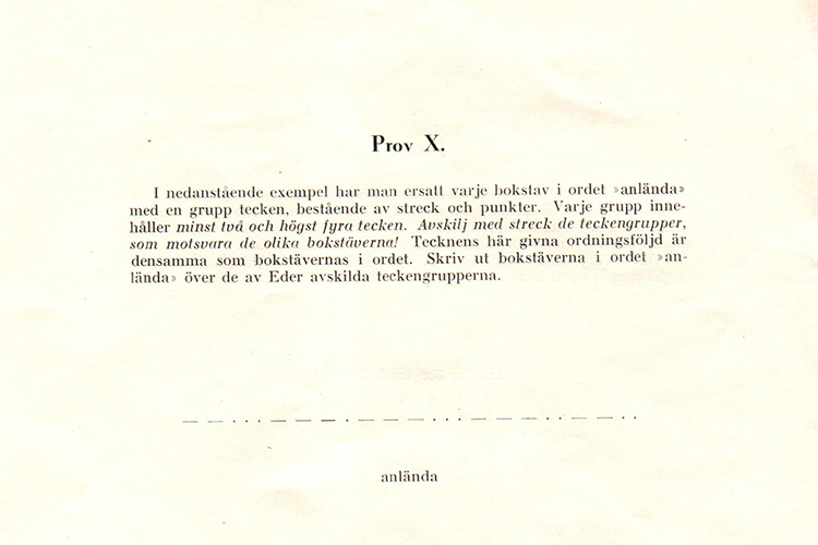 Uppgift på gulnat papper.