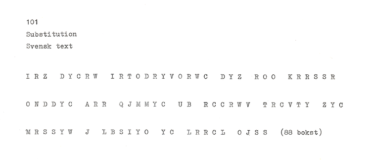 Bild på övningsexempel på transkribering 1941